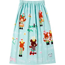 Marushin 4335021500 Wrap Towel, Bear's School, 31.5 inches (80 cm) Length, Jackie for Kids, Wear Bath Towel, Wrap Towel, For Girls, Boys