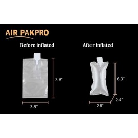 （100 Pack + Free Hand Pump ）AIR PAKPRO 3.9×7.9 Clear Plastic Inflatable Air Packaging Bags Air Pillows Air Cushions Buffer Bags Void Fill Cushioning for Shipping and Packaging (VFC1020)