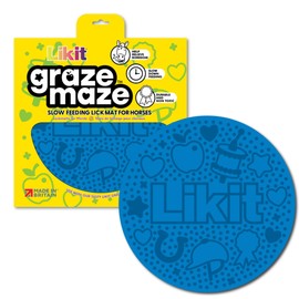 Likit Graze Maze Horse Lick Mat | Use with tasty Likit Graze Paste | Help Relieve Boredom & Slow Feeding (Blue)