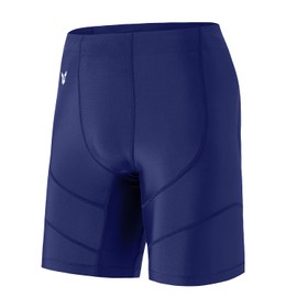 HUGE SPORTS - Pantalones cortos de natación para hombre, de compresión para natación, secado fresco, activo, pantalones cortos de entrenamiento, mallas deportivas, Azul, Small