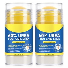 Crema en barra de urea 60% más 2% ácido salicílico, crema de urea para pies y callos de máxima fuerza para talones secos agrietados, manos, rodillas, 