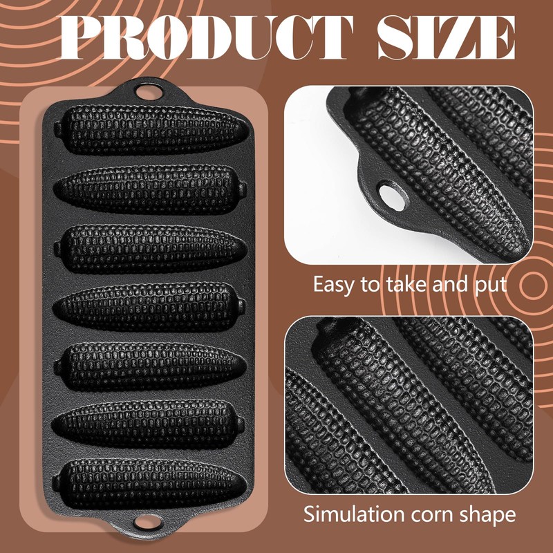 Reallnaive 1 Pc Cast Iron Corn stick Pan Corn Bread