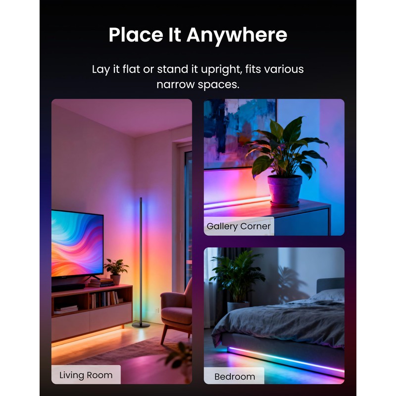 SwitchBot Smart Floor Lamp RGBICWW Voice/App Controlled Works with Alexa,