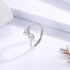 Sterling Silver Heart Cubic Zirconia Adjustable Ring Always Mother/Daughter/Sister Forever