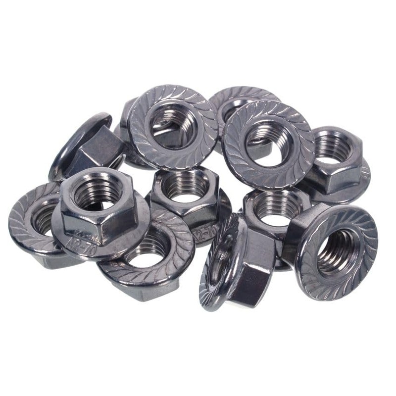 NAJDER Hex Flange Nuts M6 Pack of 100 Hex Nuts