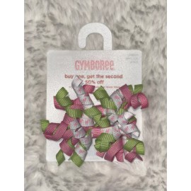 Gymboree NEW GYMBOREE GIRLS CURLY HAIR CLIPS RIBBON CURLS FLAMINGO PINK GREEN SUMMER VACA