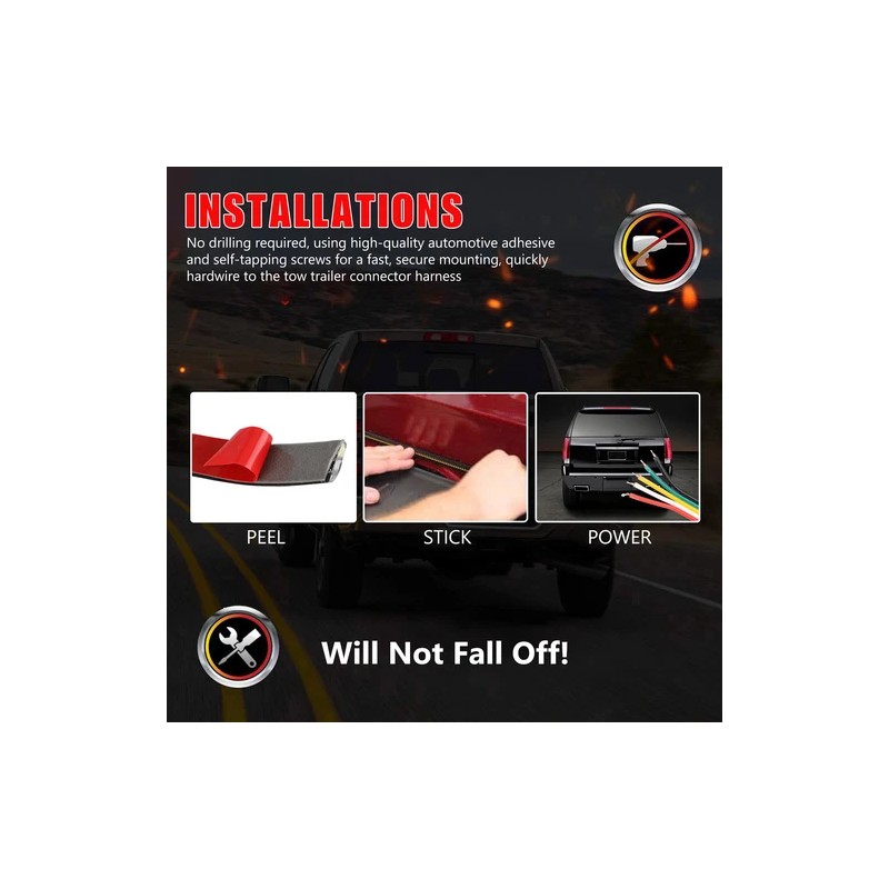 KEEPDSGN Truck Tailgate Light Bar 60" Arrow LED Strip Sequential