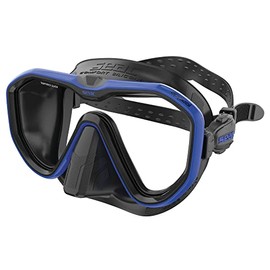 Seac Unisex-Adult Appeal Italien hergestellte Einglas-Tauchmaske mit Einer 3D-Schnalle direkt am Maskenkörper, schwarz/blau, Standard