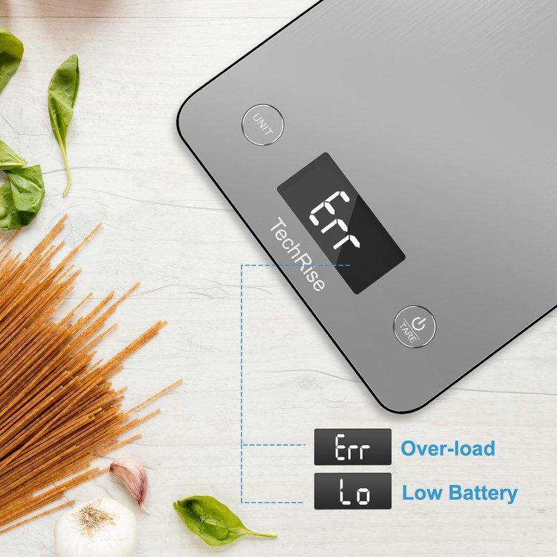 Digital Kitchen Scale, TechRise Food Scale, Satiness Steel Weighing Scale