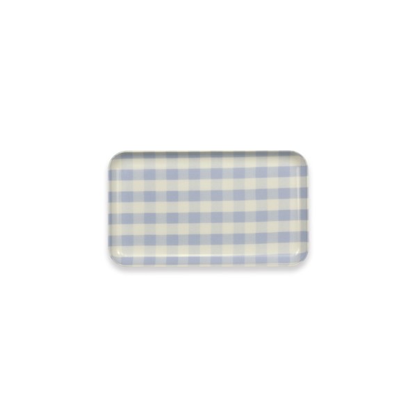 TATSU-CRAFT ST Caster Tray, SS Milky Check, Blue, Dishwasher-Safe, Stylish Plastic, Small, Square, Rectangle, Western, Japanese Style, Tray, Interior, Placemat, Children's Cloth, Washable, Waterproof,