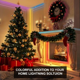 WBM Smart LP-06 Strip Light 32.8ft, for Home, Kitchen, Bedroom, Dorm Room Works with Remote Control, RGB, (2x5m)