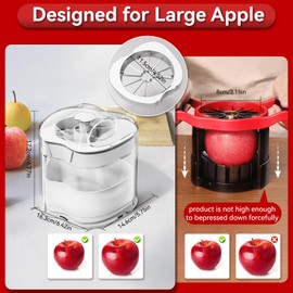 NEW Professional Apple Slicer and Corer - Stainless Steel Apple Cutter with 12 Slices, Heavy Duty Design for Large Apples, Thin Slices, Compatible with Pears and Other Fruits（White）