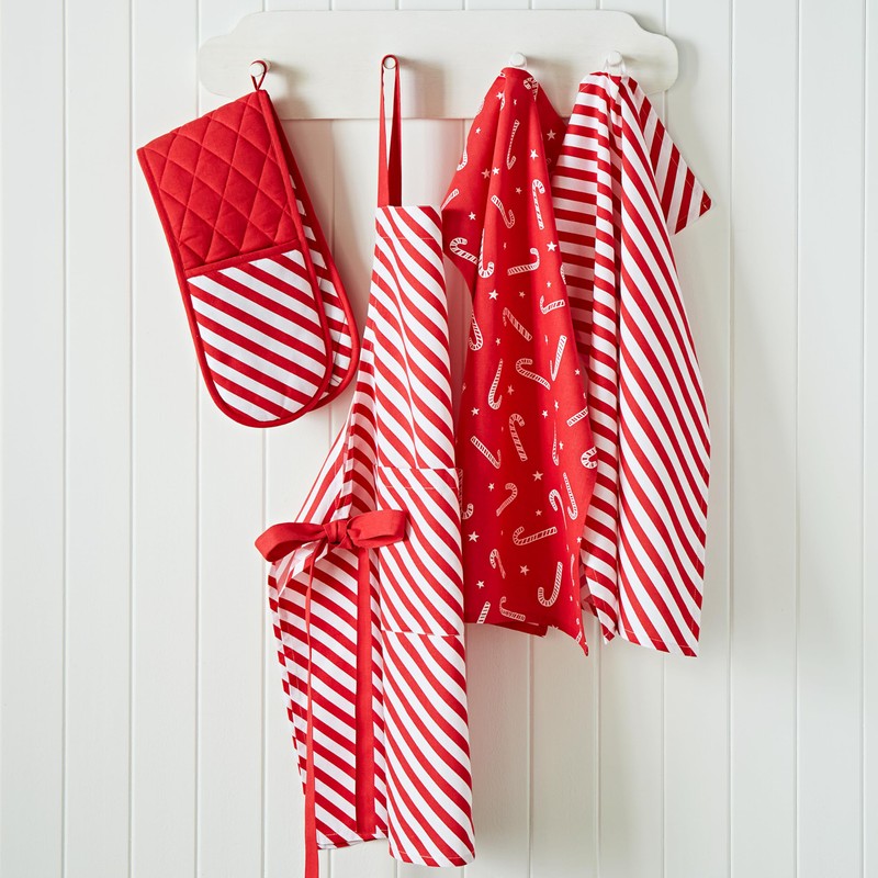 Catherine Lansfield Christmas Candy Cane Cotton 50x75 cm Kitchen Tea