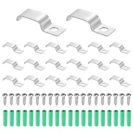 MECCANIXITY 20Pack Rigid Pipe Strap Fit for 6x18mm Strip/Cable, Stainless Steel U Shape Cable Strap Clamp with 1 Hole for Conduit, Wire, Cord, Pipe Fixing