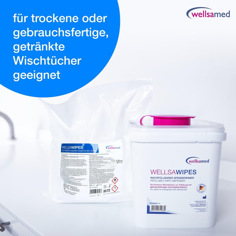 wellsamed wellsaclean Refillable Dispenser Bucket, Feed Cloth Dispenser Empty, Non-Woven