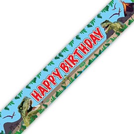 Dinosaur Party Banner Happy Birthday Party Jurassic Trex Dino Jungle Party Foil Banner Pennant OT