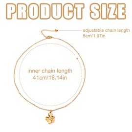 Mikovivi Boho Flower Necklace, Gold Stainless Steel Flower Pendant Necklace Cute Delicate Love Pendant Necklaces Jewelry Gifts Gold Floral Necklaces for Women