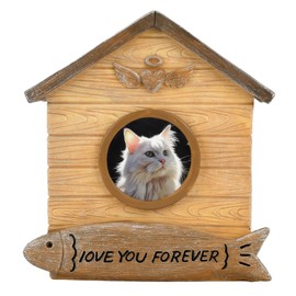 MFBJXC Pet Memorial Urns for Cat Ashes, Large Wooden Funeral Cremation Urns with Photo Frame, Cat Loss Sympathy Gifts, Pet Remembrance Gift