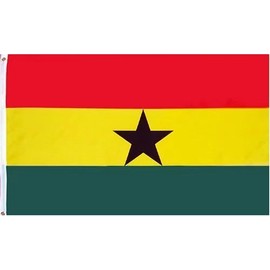 DANF Ghana Flag 3x5 Foot Ghanaian National Flags Polyester with Brass Grommets 3 X 5 Ft