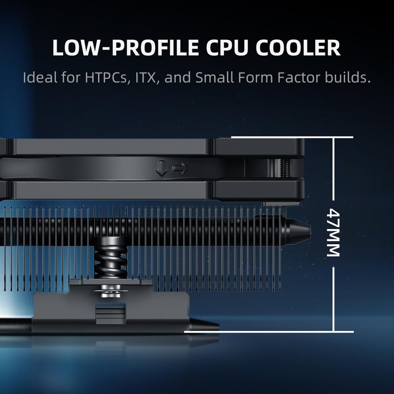 ID-COOLING IS-53-XT Black Low Profile CPU Cooler 53mm Height, 4