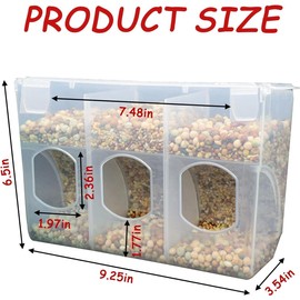 Automatic Pigeon Bird Feeder Water, Plastic Feeder Water Dispenser Drinkers for Cage, No Mess Hanging Parrot Feeder, Cage Accessories for Parakeet Quail Bird Chicken (2 Hole-Hook)