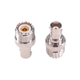 RFaha 2pcs BNC Female to UHF Female SO239 SO-239 RF Coax Coaxial Connector Adapter(F105-2)