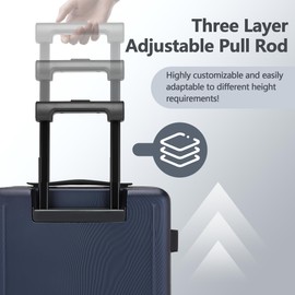 Ruausine 20 Inch Carry-on Luggage, 22x14x9 Airline Approved Carry on Luggage, Hard Shell Small Rolling Carry on Suitcase with Spinner Wheels TSA Approved for Travel (Blue, 20 Inch)