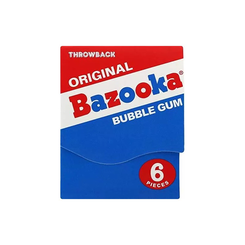 Bazooka Bubble Gum Individually Wrapped Original 6 Piece Mini-Wallet (12-Pack)