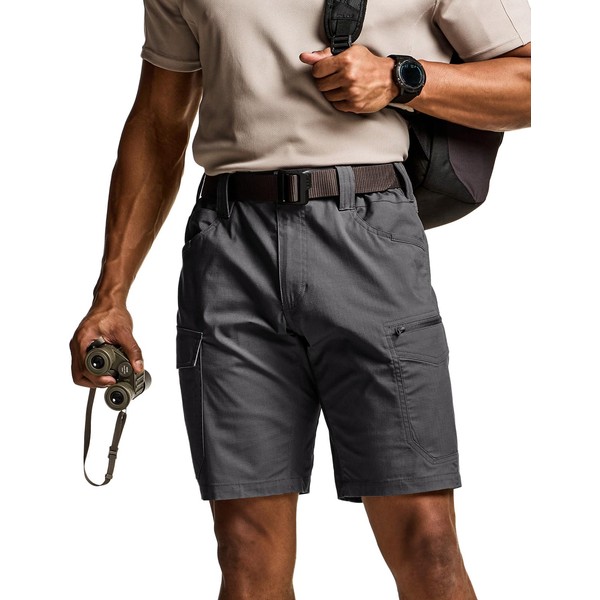 CQR Men's Flex Casual Cargo Shorts, Lightweight Water Resistant Golf