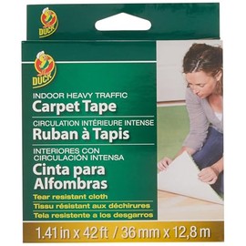 Duck Brand Indoor Heavy Traffic Carpet Tape,1.41-Inch x 42 Feet, Single Roll, White (286375)