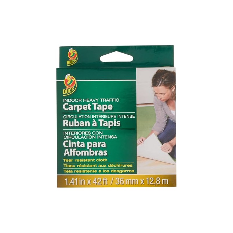 Duck Brand Indoor Heavy Traffic Carpet Tape,1.41-Inch x 42 Feet,