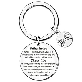 WTOPP Father In Law Keyring Gifts From Daughter In Law Father's Day Birthday Christmas Gifts To Father In Law Father of the Groom Gift from Bride To My Father In Law Wedding Day Gift