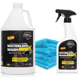 CAR CARE HAVEN Waterless Wash X Car Detailing Without Water (Gallon + 16oz+ 5 Microfiber Towels) Quick Detailer for Any Vehicle-Wash in Your Garage, at Work, or Anywhere-Spray On & Wipe Off