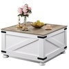WLIVE Farmhouse Coffee Table, 31.5" Square Wood Center Table with