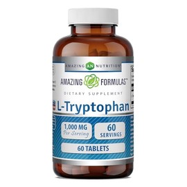 Amazing Nutrition L-Tryptophan Dietary Supplement - Natural Sleep Aid Supplements with 1000 mg of Free Form L Tryptophan - For Stress Relief,...      