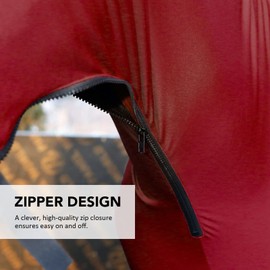 Harrison Howard Stretch Horse Slinky Hood All-Covered Comfortable Horse Sleazy Neck with Zipper -Red Large