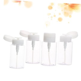 Baluue 4pcs Makeup Remover Bottles Press Pump Portable Travel Container Pet Random Color Lid for Cosmetics Use