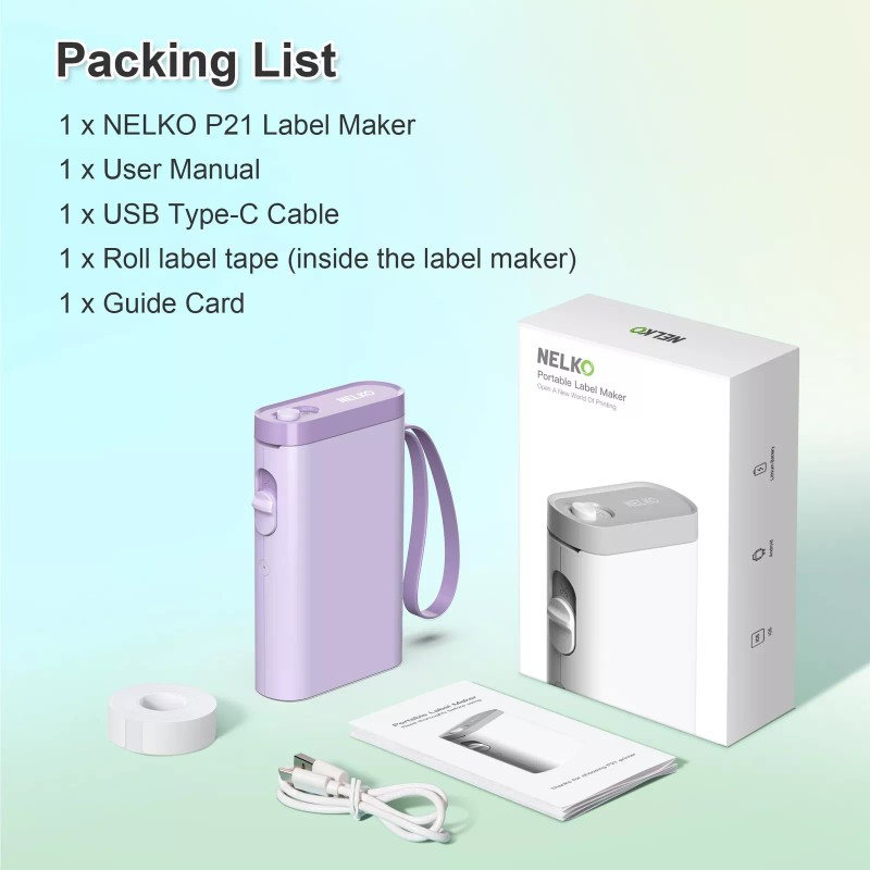 Nelko P21 Bluetooth Label Maker Portable Thermal Printer for iOS