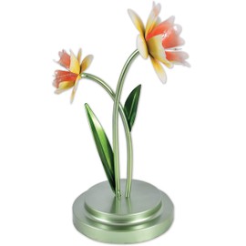 Sunset Vista Designs 94525 Garden Party Battery Operated Small Floral LED Accent Lamp or Night Light, 12.25-Inch, Narcissus