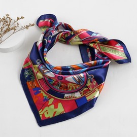 QBSM Womens 23.6 inch Satin Silk Feeling Formal Square Neck Scarf Head Hair Wraps Kerchief