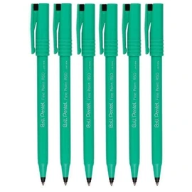 Pentel R50 Fine Point Liquid Ink Rollerball Pens - 0.8mm Tip 0.4mm Line Width - 77% Recycled - Black Ink - Pack of 6 in Gift Box
