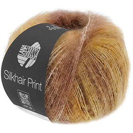 LANA GROSSA Silkhair Print, Fine Lace Yarn Made of Superkid Mohair with Silk, Hand Knitting Yarn Made of 70% Mohair (Superkid) and 30% Silk, 25 g Wool for Knitting and Crocheting, 210 m Yarn