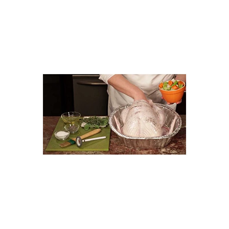8 Large Oval Foil Roasting Tray Disposable Turkey Oven Dish