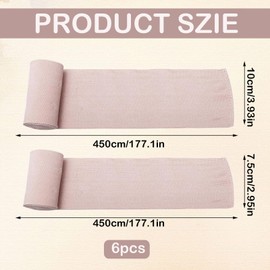 6 Stück elastikbandage,Elastischer Medizinischer Verband,Textilelastische Kompressionsverband,Elastischer Verband mit Metallclips,Elastische Bandage,für Knöchelunterstützung, Arm- Bein