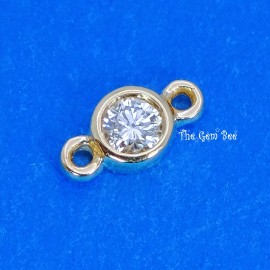 Unbranded 0.06CT 14K Solid Yellow Gold Diamond Bezel Connector (1 piece)