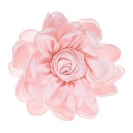 M METERXITY Rose Flower Brooches and Pins for Women, Lapel Pins Dainty Satin Fabric Big Camellia Hair Flowers Clips for Wedding/Parties/Clothes/Jewelry [10cm, Pink]
