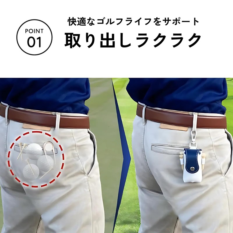 DIZLAS Golf Ball Case, Golf Equipment, 2 Balls, Golf Pouch,