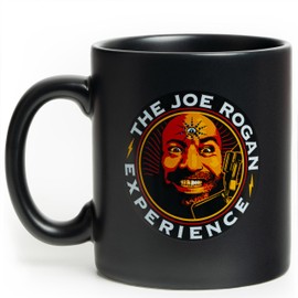 Mean Muggin The Joe Rogan Experience Podcast 11oz Ceramic MATTE Black Mug - Artwork on Both Sides - Giftable Foam Box Protection