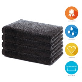 Lavea Set of 4 hand towels, 40 x 70 cm, soft and absorbent guest towels made of 100% cotton, Oeko-Tex 100 certified, washable at 60 degrees, ideal for bathroom, guest toilet, sports & fitness