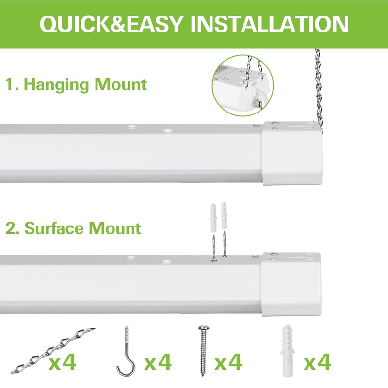 hykolity 4FT 120W LED Shop Light Linkable, 13000lm(400w Equivalent), 5000K